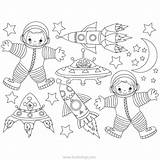 Coloring Astronaut Rockets Astronauts sketch template