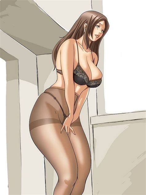 drawing of milf in grey tights lust pantyhose