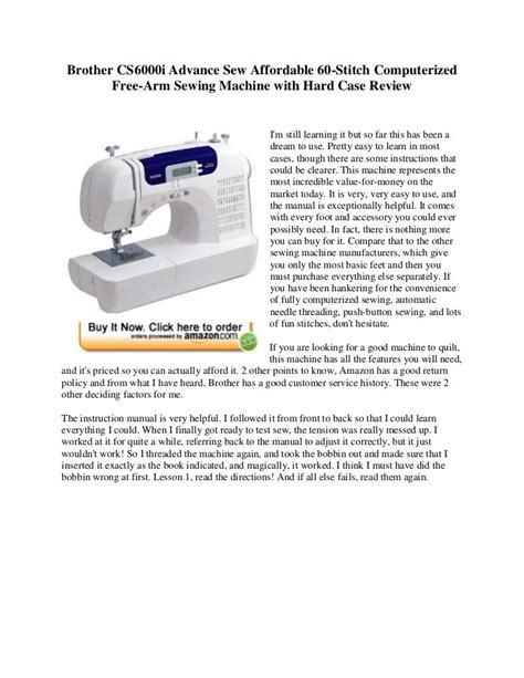 brother csi sewing machine review