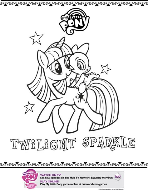 pony twilight sparkle printable coloring page mama likes