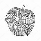 Kleurplaten Volwassenen Eines Apfels Erwachsenes Adultos Zentangle Desenhos Manzanas Motivi Educazione Dutch sketch template