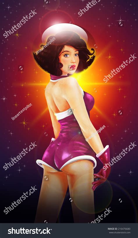 Sexy Pin Girl Space Stock Illustration 216476680