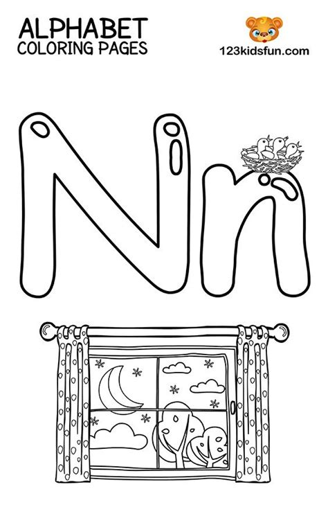 alphabet coloring pages  printable    night