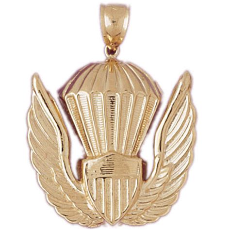 gold  air force emblem charm pendant