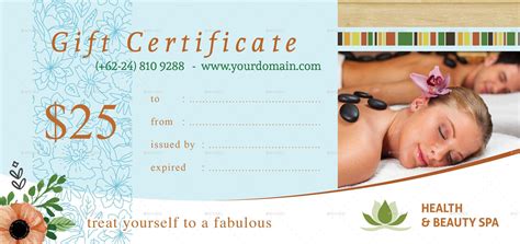 spa day gift certificate template   massage gift
