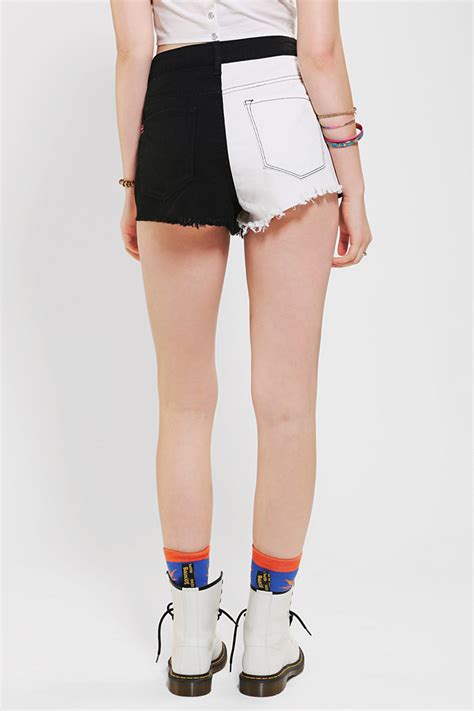 lyst bdg dree highrise colorblock cheeky short in black
