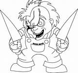 Chucky Coloring Pages Doll Printable Killer Color Print Getcolorings sketch template