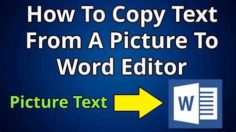 copy text   picture  word editor youtube