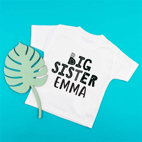 personalised big little brother sister monochrome set by