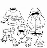 Coloring Winter Pages Clothes Printable Print sketch template