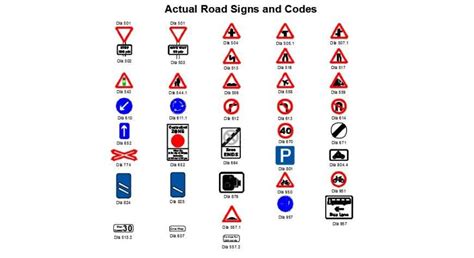 actual road signs  code detail block cadbull