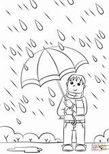 Cloudy Drawing Rainy Coloring Pages Printable sketch template
