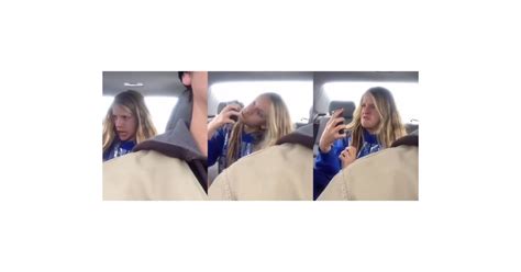 dad films daughter taking selfies in the car video popsugar celebrity