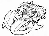 Duyung Putri Lumba Mewarnai Ikan Dolphin Mermaid Mermaids Dolphins Print Disimpan sketch template