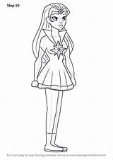 Dc Girls Sapphire Draw Star Hero Super Drawing Step Tutorials Comic Characters Drawingtutorials101 sketch template