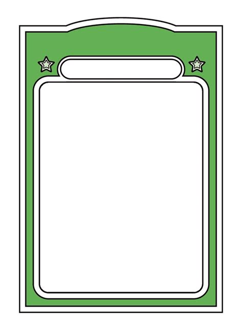 green  white card  stars   top  front   white