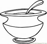 Soup Dish Coloring Printable Kitchenware Pages Color Other sketch template