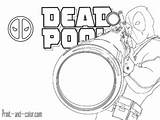 Deadpool Coloring sketch template