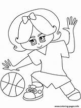 Basketball Coloring Pages Girl Printable Kids Girls Print Sheets Playing Sports Color Sport Online sketch template
