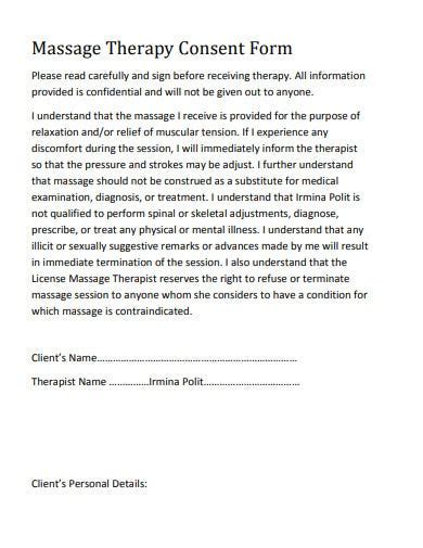 11 massage consent form templates in doc pdf