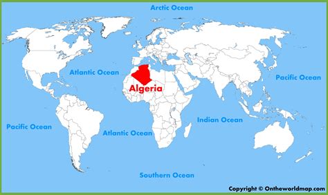 algeria location   world map
