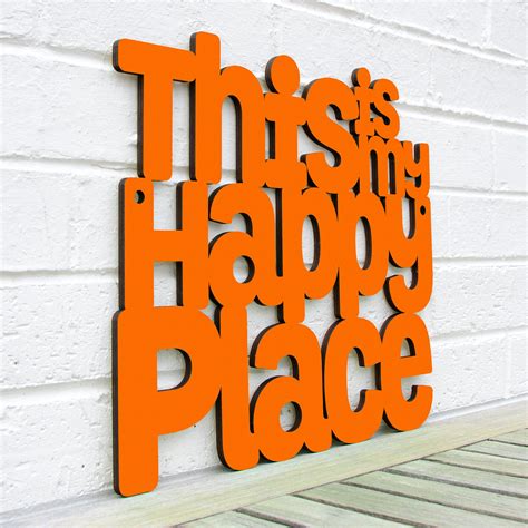 happy place inspiring sign wood wall art   home