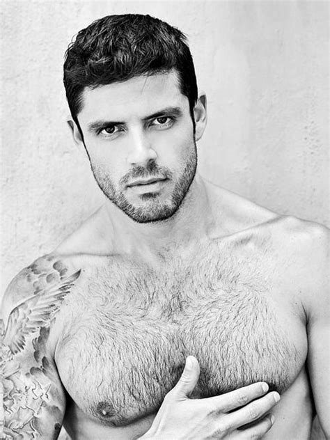 male model street chest hair