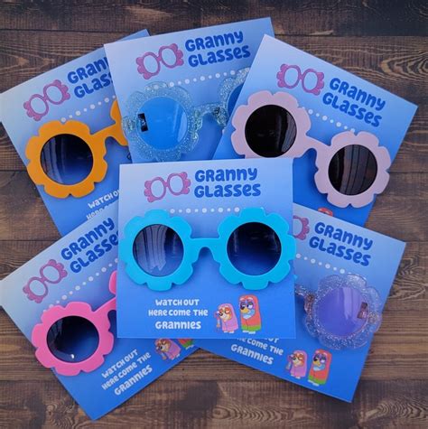 Bluey Inspired Granny Glasses Party Favors Bluey Granny Etsy