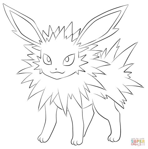 jolteon coloring page  printable coloring pages