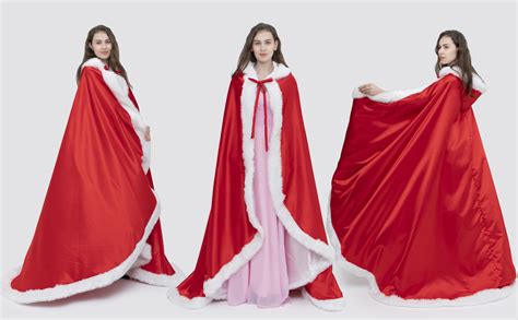 luckymjmy women bridal cape wedding cloak  fur floor length burgundy amazonca