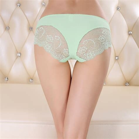 hot sale new women sexy cotton crotch panties female lace ice silk