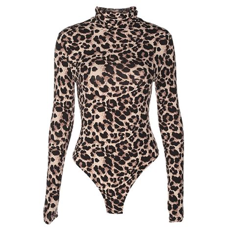 Buy S L Leopard Bodysuit For Women Sexy Bodycon Skinny