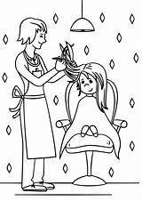 Hairdresser Coloring Pages sketch template