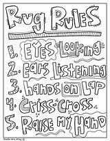Rug Rules Coloring Pages Time Classroom Doodles sketch template