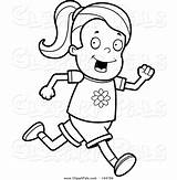 Girl Running Drawing Clipart Lineart Getdrawings sketch template