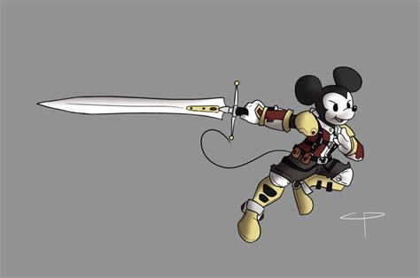 mickey mouse warrior disney style disney art oswald  lucky rabbit sword fight warrior