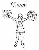 Cheerleader Cheerleaders Cheering Cheerleading Getdrawings Tocolor Cheer Stunt sketch template