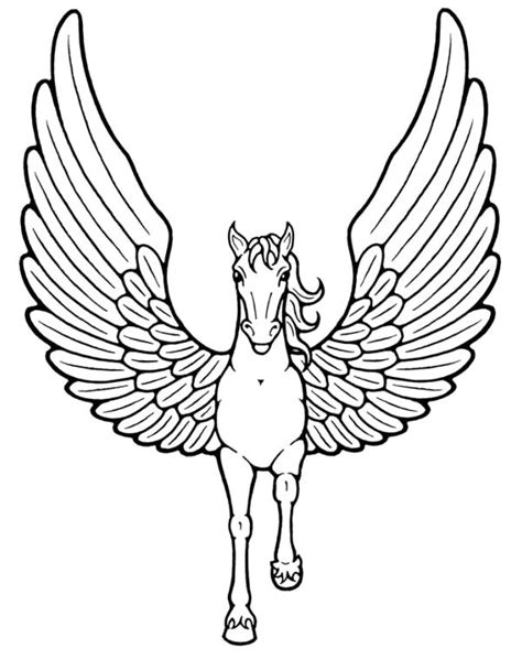 horse  wings coloring pages book  kids