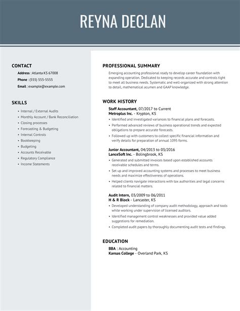 professional staff accountant resume examples livecareer