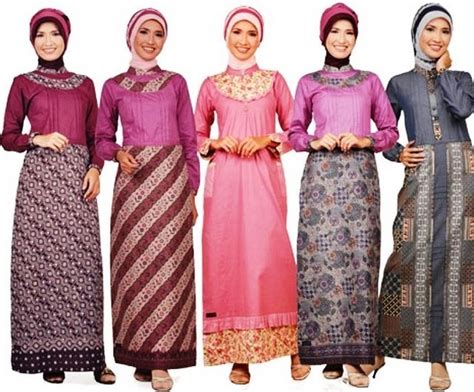 ッ 20 model gaun batik muslim kombinasi modern dan elegan terbaru