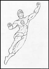 Coloring Pages Dc Coloring4free Lantern Green Comics Printable Related sketch template