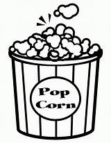 Popcorn Coloring Pages Pop Corn Clipart Kids Printable Movie Box Bowl Outline Template National Theater Color Print Sheets Snack January sketch template