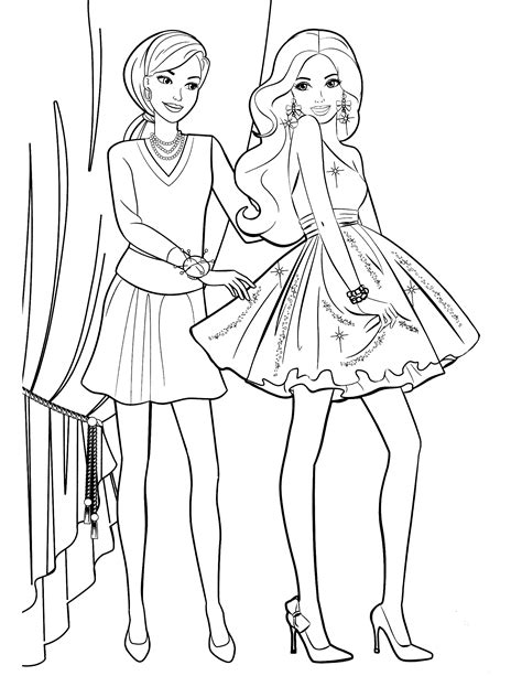 barbie  cartoons  printable coloring pages