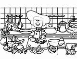 Coloring Pages Pan Frying Cooking Kids Line Part Book Getcolorings sketch template
