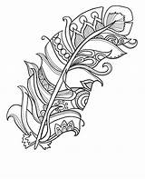 Feather Tribal Drawing Getdrawings Coloring sketch template