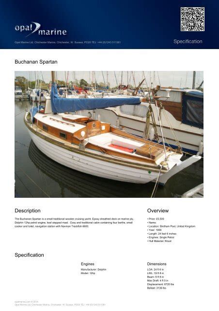 view  specification opal marine
