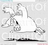 Leaping Aggressive Bear Coloring Illustration Line Rf Royalty Clipart Toonaday sketch template