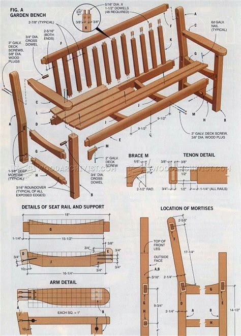 garden bench plans woodarchivist