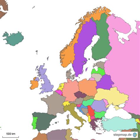 stepmap europa politisch ohne beschriftung landkarte fuer europa