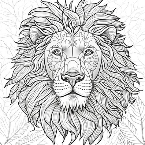 intricate lion face coloring pages adult coloring page etsy